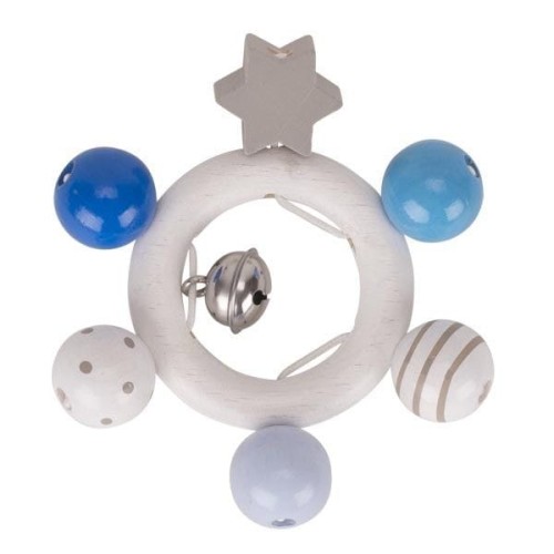 Grzechotka gwiazdka - niebieski, szary, biały