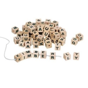 Klocki z literkami do nawlekania, drewniany zestaw, Toys Pure HD 270