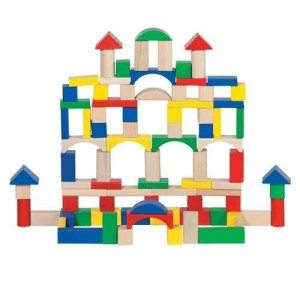 Klocki 100 el. w wiaderku, zestaw, Goki 58669